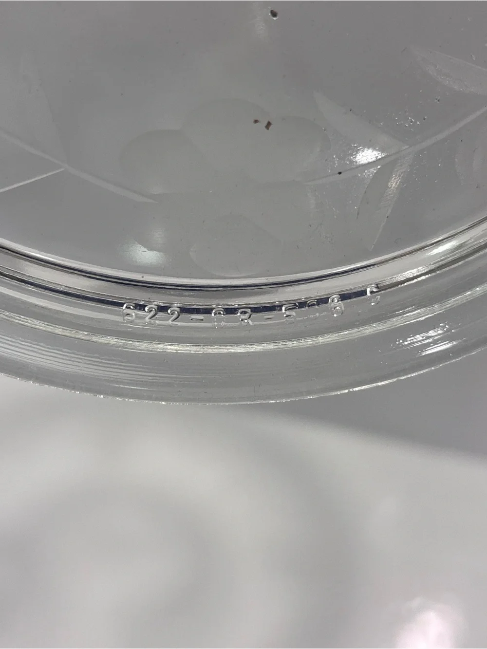 Clear Glass Lidded Pyrex vintage casserole - Floral Etch